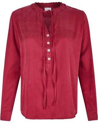 h. moser Bluse Berta Kragenlos Rundhals Langarm Ohne Muster Damen NEU