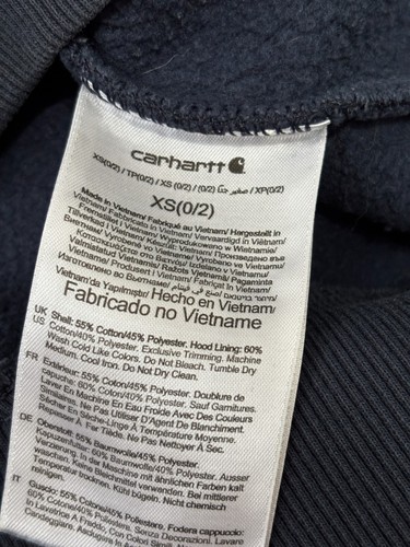 Carhartt Womens Hoodie Sweatshirt XS Gray Relaxed Fit Friends Of Carhartt Logo - Picture 5 of 7