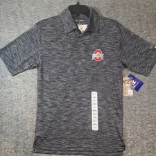 Ohio State Buckeyes Shirt Mens Champion Golf Polo Rugby Grey Heather Sz S NEW