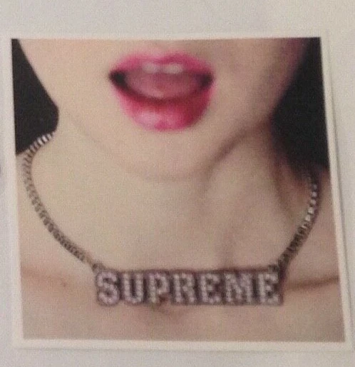 SUPREME BLOCK LOGO NECKLACE STICKER DECAL   S/S 2018   100% AUTHENTIC