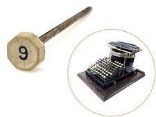 Yost No.1 Typewriter White 9 Key Antique Schreibmaschine Part Vtg Keytop thumbnail