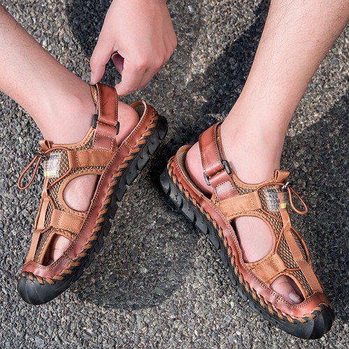 Summer Mens Sandals Casual Hollow Out Breathable Beach Shoes Plus Size Outdoor - Afbeelding 9 van 26