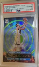 2019 Donruss Optic T-Minus 3,2,1 lime green parallel/149 Stephen Curry PSA 10 sp
