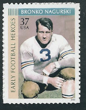 Scott #3808...37 Cent...Early Football Heroes...Bronko Nagurski...2 Stamps
