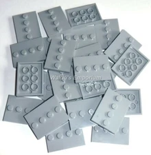 Lego LT BLUISH GRAY MINIFIGURE STAND, 3x4 Tile w/ 4 Studs, 88646 Lot of 25, New