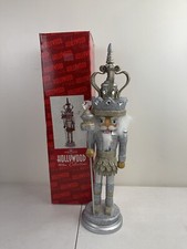 19  Kurt S Adler Hollywood Platinum Silver Glitter King Christmas Nutcracker