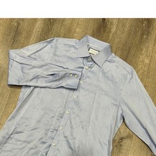 Charles Tyrwhitt Shirt Men 17/35 Blue Extra Slim Fit Egyptian Cotton Dress Shirt