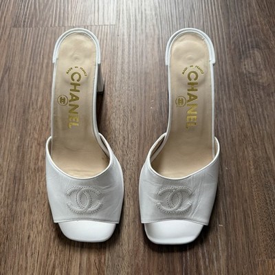Chanel White Mules 36 Vintage | eBay