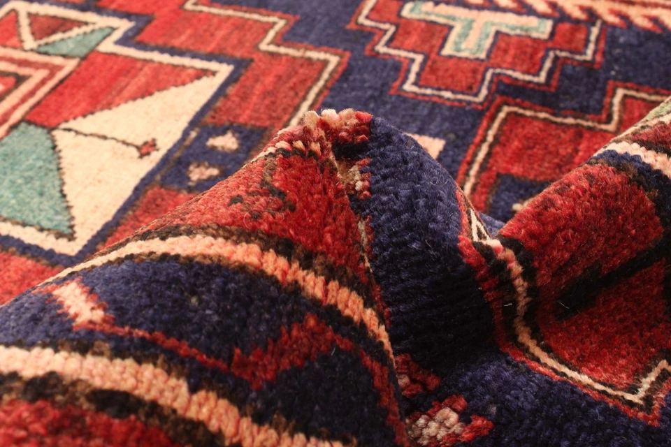 Vintage Hand-knotted Runner Rug 3'4" x 7'10" Traditional Oriental Wool Carpet - Image 3 of 4