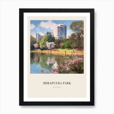 Ibirapuera Park Sao Paulo 4 Vintage gerahmtes Wandbild Poster Leinwanddruck Bild