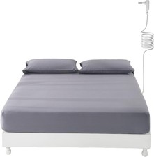 Grounding California King Fitted Sheet, 90 Organic Cotton, Gray