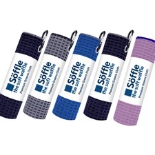 Soffle Waffle Premium Golf Towel 16" x 16" New - Choose Color