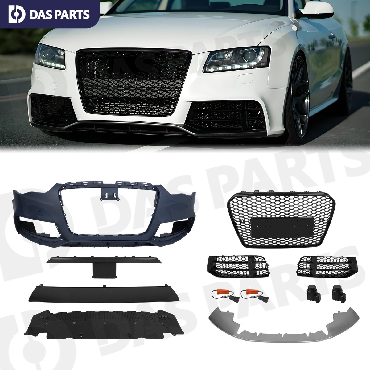For Audi A5 S5 B8.5 2012 - 2016 Front Bumper Body Kit With Grille