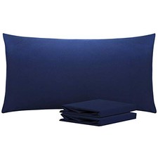 King Pillowcase Set - 2 Pack Brushed Microfiber King 20" x 40" Navy Blue