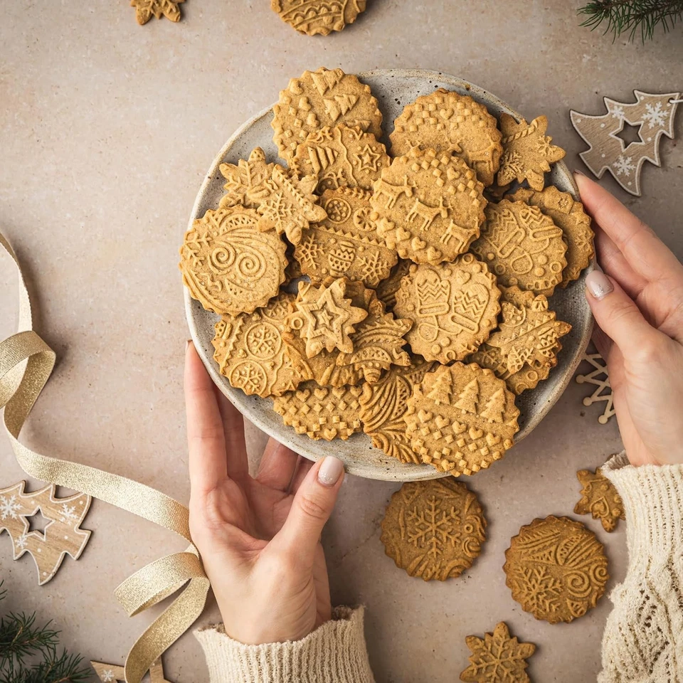 3 juegos de mini rodillos de madera grabados con láser con patrones Foto 4 de 4