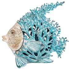 Ocean Decor Coral Reef Angelfish Sculpture Beach Home Decor Coastal Tabletop ...