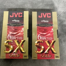 LOT OF 2 JVC T-120 SX BLANK VHS TAPES T-120-S...