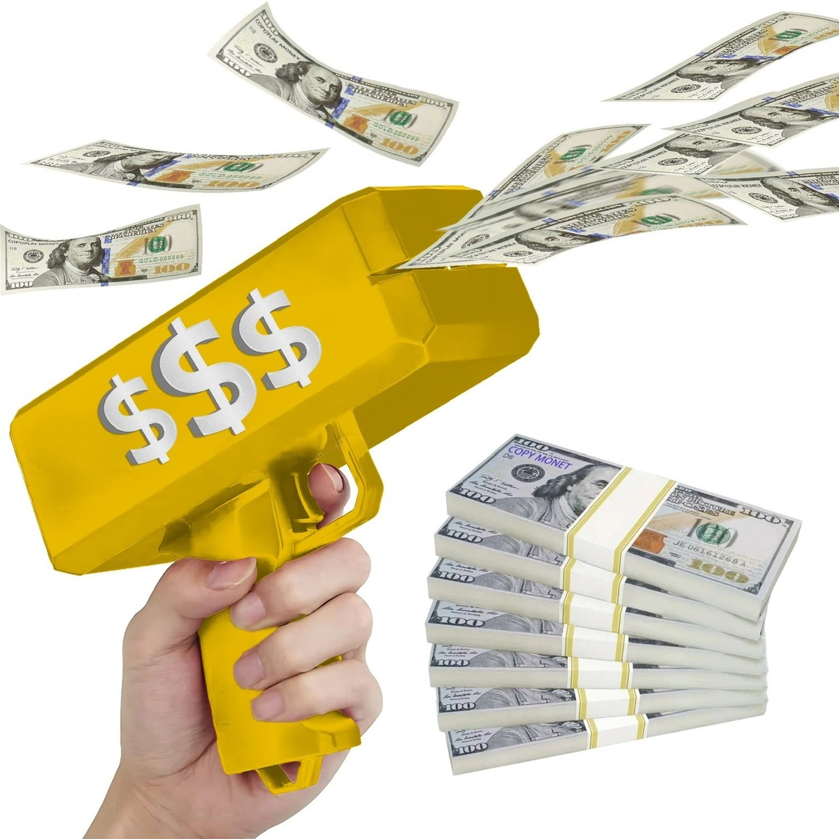 OBEST Geld Gun Shooter, Money Gun Speelgoed, Pistool Shooter met Valse Amerikaanse dollar Bill, Prop Gun, Geld Regen,Geschikt voor Feest, Bruiloft, Party Games