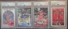 Graded Michael Jordan Lot 4 Cards, Two PSA 8, One PSA 7, One PSA 5