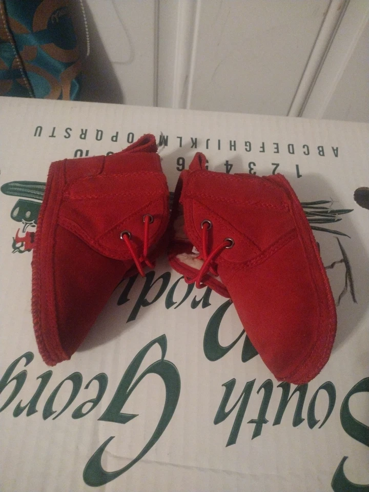 UGG NEUMEL BABY BOY ПИНЕТКИ ❤РАЗМЕР 04/05 МЕСЯЦЕВ ❤❤КРАСНЫЙ❤❤ - Изображение 3 из 4