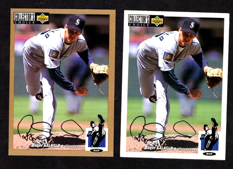 1994 Upper Deck Collectors Choice Gold  & Silver Signatures  Roger Salkeld # 589