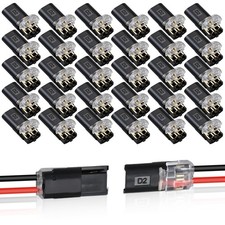 30PCS Double Wire Plug in Connector,Pluggable Low Voltage Wire Connector with L