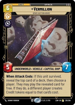 x1 Vermillion - Qi'Ra's Auction House R Star Wars A Lawless Time M/NM