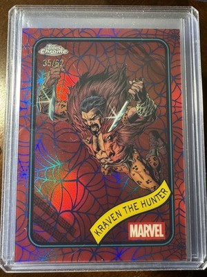 2025 Topps Chrome Marvel Kraven The Hunter Blue & Red Spider Web /62