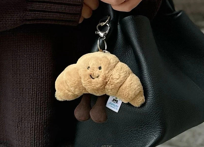 Jellycat Amuseables Croissant Plush Charm Bag Keychain Cute