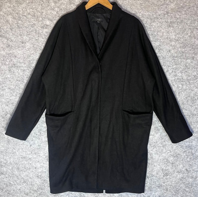 COS Damenmantel schwarz Wolle Kaschmir UK 12 minimal maßgeschneidert Coat