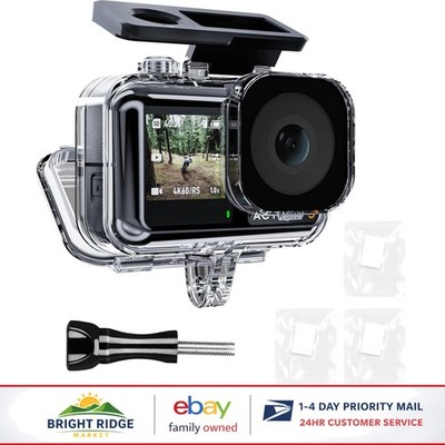 Anti-Fog Underwater Enclosure for Action Cameras, 196FT Waterproof Diving Shell