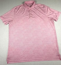 Johnnie O Polo Shirt Mens XL Pink Performance Golf Surf Lightweight Stretch