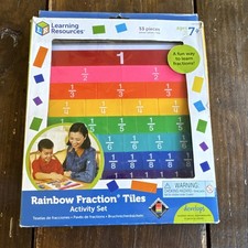 Learning Resources Rainbow Fraction Tiles Set 53 Pieces Ages 7 Guide