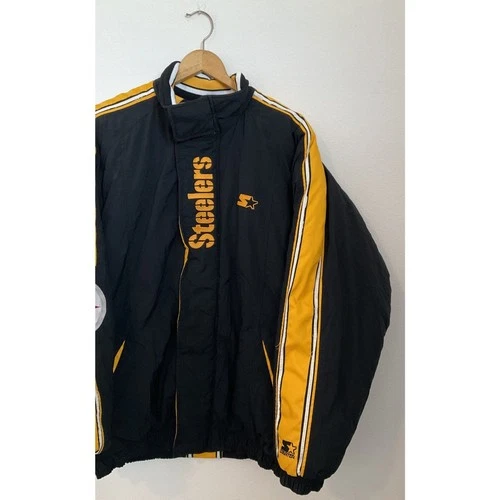 Vintage 90s Starter Pro Line Pittsburgh Steelers Puffer Jacket Big Logo NFL XL image 8