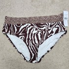 La Blanca Bikini Bottom Plus Size 20W Zebra Animal Print High Waist Swimsuit NWT