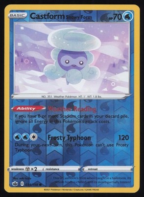 Castform Snowy Form 034/198 Reverse Holo Common Pokemon Chilling Reign CRE NM