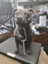 STAFFORDSHIRE BULL TERRIER FIGURINE "LOVING ANTICIPATION"