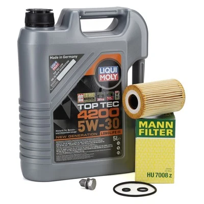 5L LIQUI MOLY 3707 TOP TEC 4200 5W30 NEW GEN + MANN Ölfilter für VAG 1.6/2.0 TDI - Bild 1 von 4