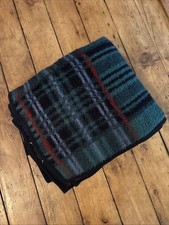 Vintage Biederlack Green Plaid Blanket 56.5x68 Read
