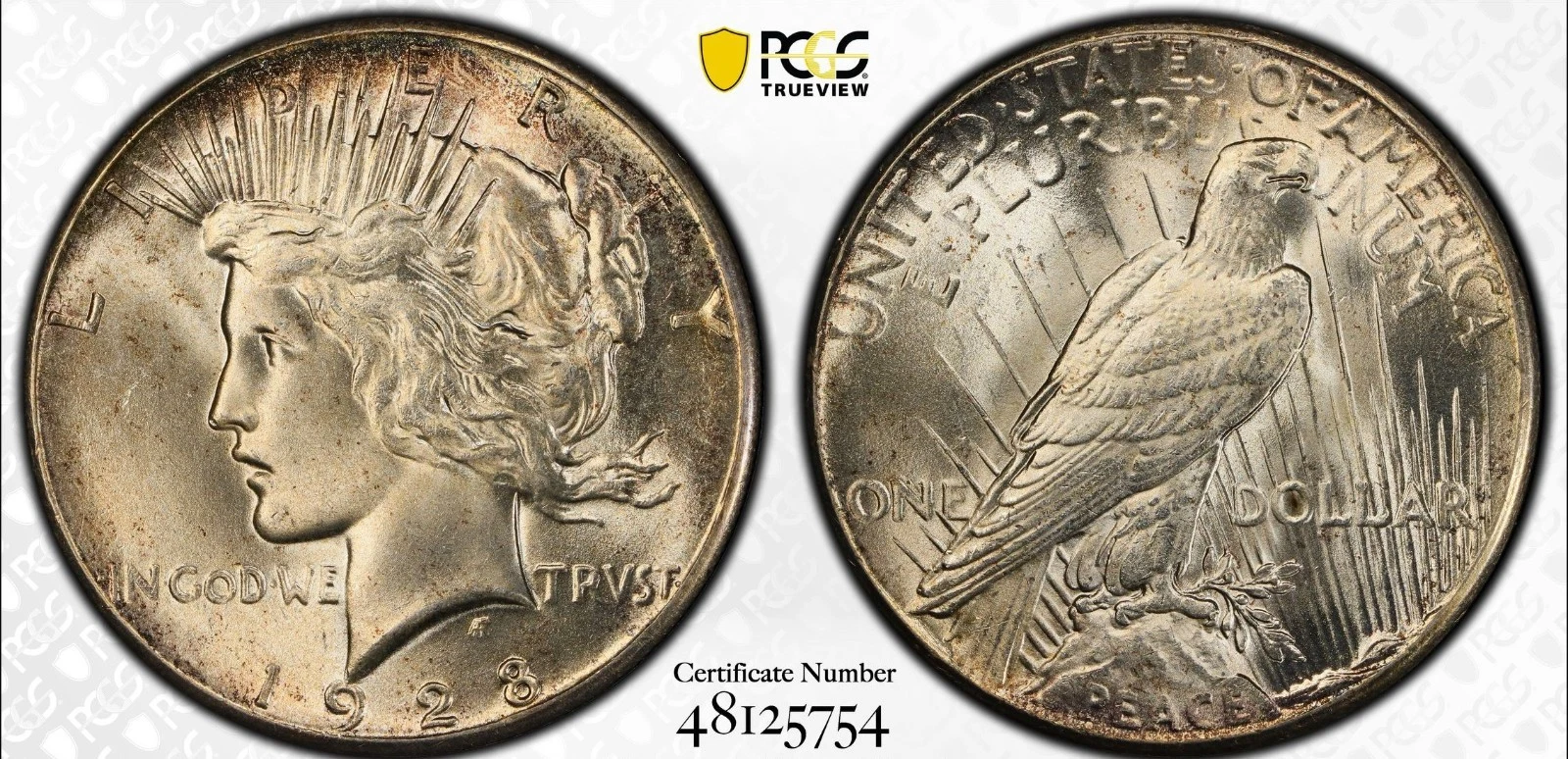 1928 $1 Peace Dollar PCGS MS65+ CAC CAC CAC Approved  (EEBE)