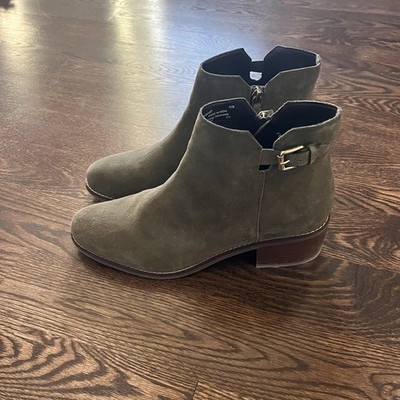EUC Cole Haan Women's Green Olive Suede Ankle Boots Booties Haidyn Size 10 