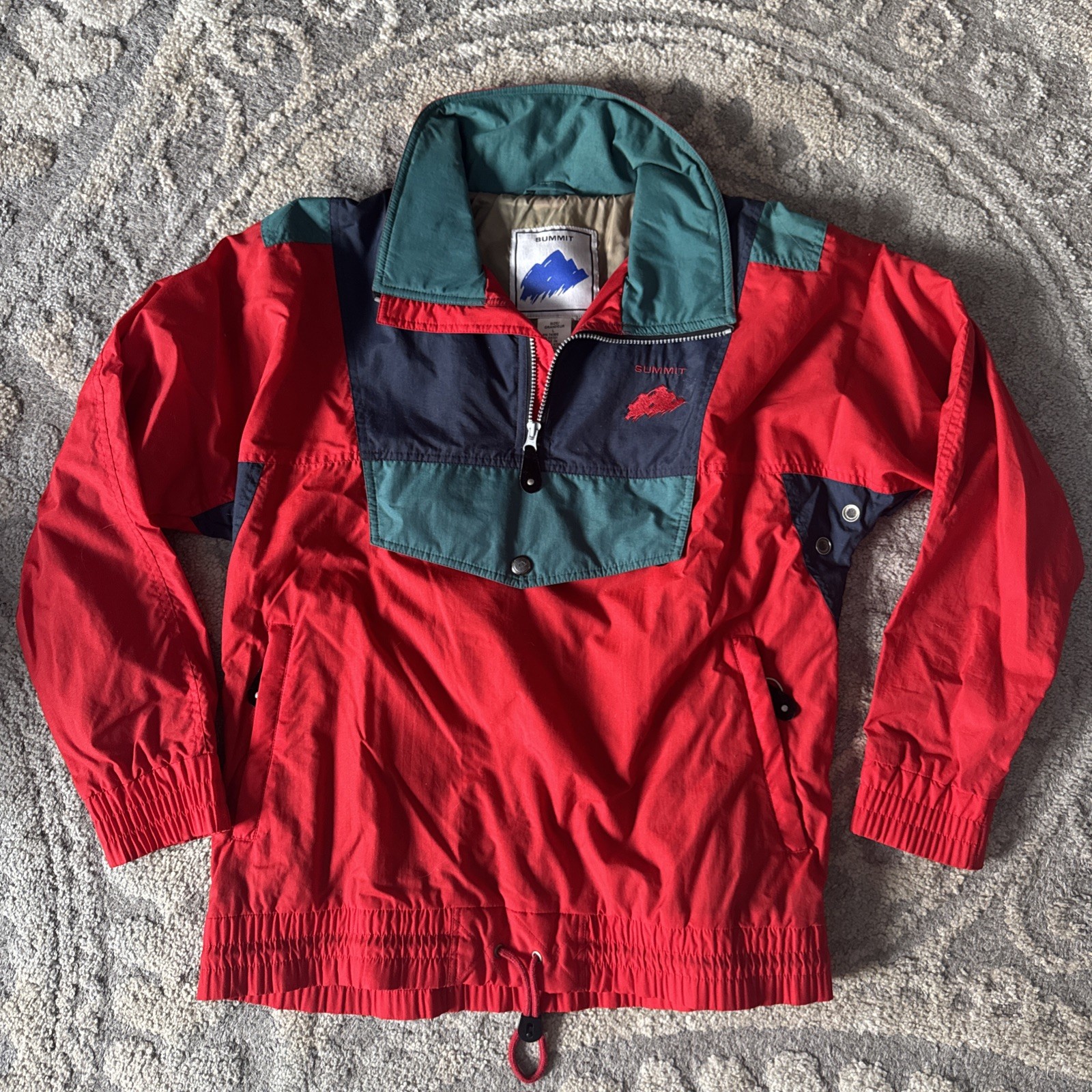 Summit Retro Nylon Pullover Waterproof Jacket, Me… - image 1