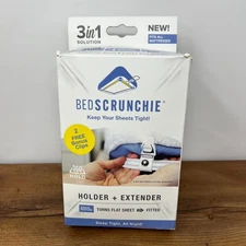 Bed Scrunchie - Ultimate Bed Sheet Holder Straps, 360 Hold 2 Bonus Clips NIB