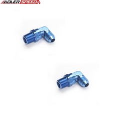 ADLERSPEED -8AN AN8 Male Flare to 1/2" NPT 90 Degree Swivel Fitting Adapter Blue