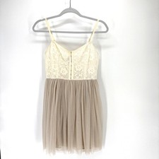 American Eagle Mini Dress Women's 2 Lace Tulle Spaghetti Strap Coquette Babydoll