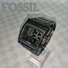 Fossil Arkitekt FS-4154 Digital Watch Black Stainless Steel Used