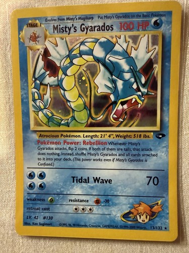 Misty's Gyarados 13/132 Holo Rare Gym Challenge 2000 Pokemon WOTC Unlimited
