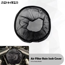 Premium Motorcycle Rain Sock Air Filter Cover Dustproof & Breathable Guard Black