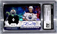 Connor McDavid 2023-24 UD Black Diamond Gemography Purple Auto /10 #G-CM