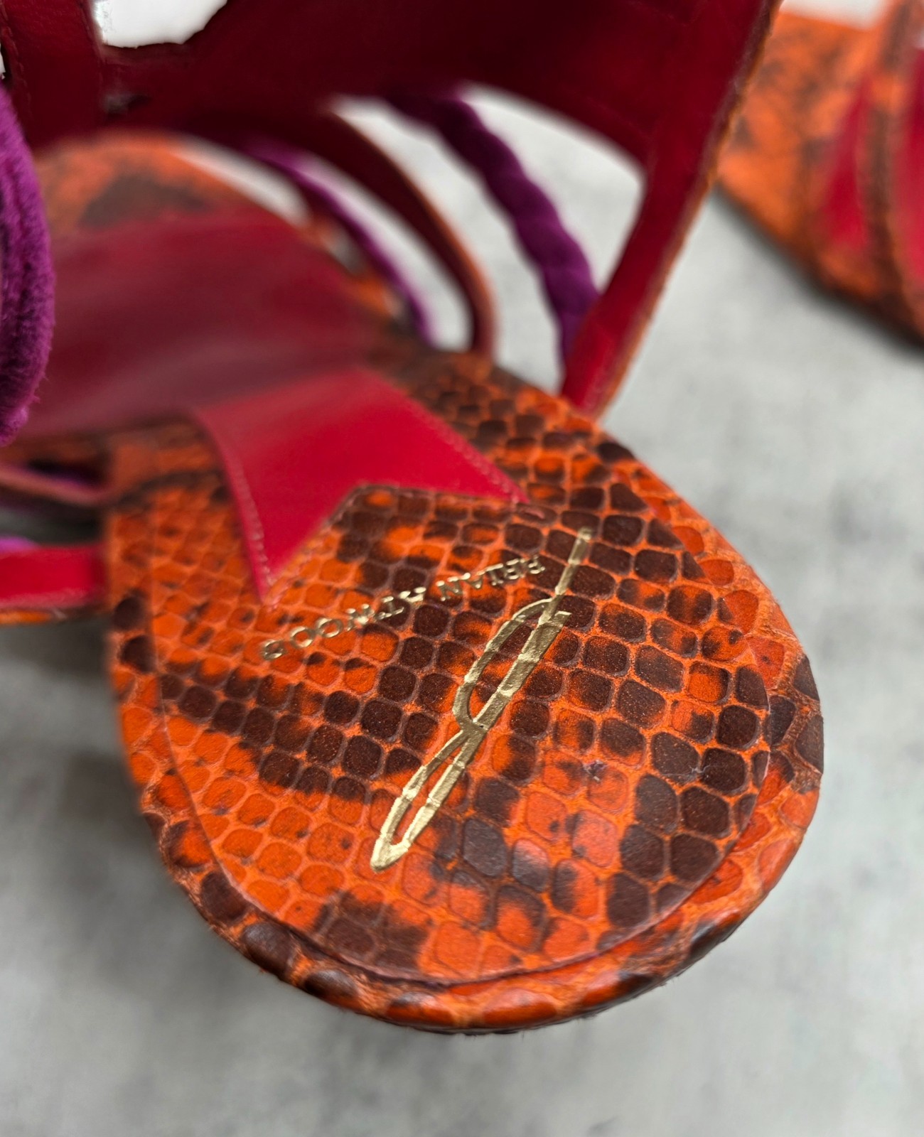 Brian Atwood Elisa Python & Suede Gladiator Sanda… - image 11